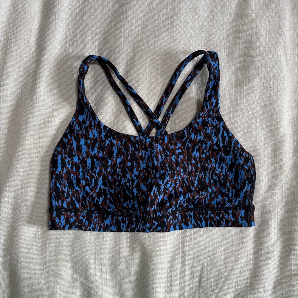 Lululemon Energy Bra Medium Support - Aqua/Black/Maroon Design